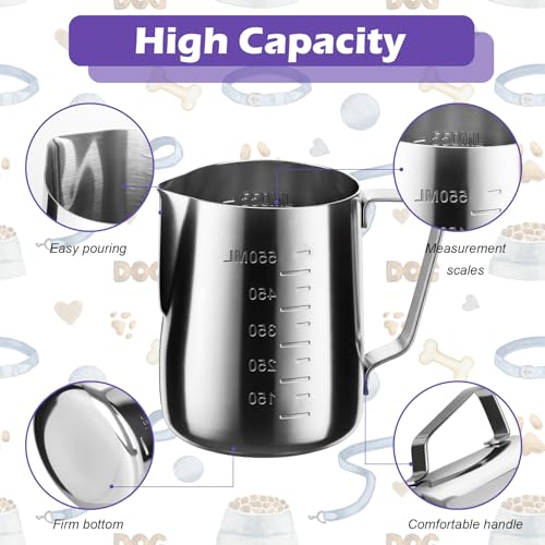 2.5 Cup Dog Food Scoop Stainless Steel Dog Food Measuring Cups Pet Food Scoop with Precision Scale Measurements for Dogs,Cats or Bird Foods, Injection Molded and Dishwasher Safe (2.5 CUP) - size: 2.5 CUP