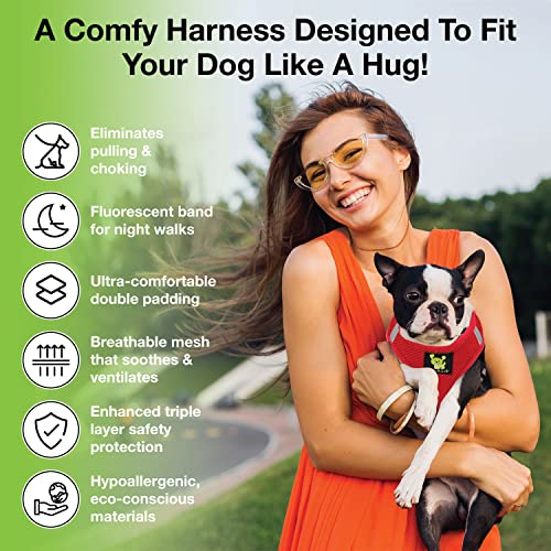 EcoBark Teacup Dog Harnesses for Tiny Dogs (Red, XXXS) - color: Red, size: XXXS- 2 to 3 lbs- Chest up to 10 in (Pack of 1)