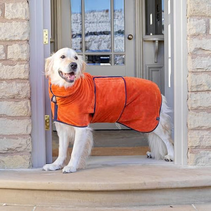 Lucky Pooch® Dog Robe - Luxurious Dog Bathrobe - Ultra Absorbent Dries Your Dogs in Minutes! Double-Layer, Super Soft Towel and Bath Robe All in One (XXS, Amber) - color: Amber, size: XXS