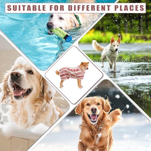 Fast Drying Dog Bathrobe, Super Absorbent Stripes Dogs Towel, Adjustable Warm Keeping Pet Puppy Bath Supplies (Red, XS) - color: Red, size: XS
