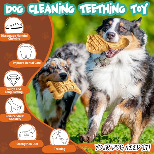 Dog Chew Toys for Aggressive Chewers， Indestructible Dog Toy for Large Dogs | Aggressive Chewers, Indestructible, Large Breed Dogs, Tough Nylon Teething Toy - color: Yellow