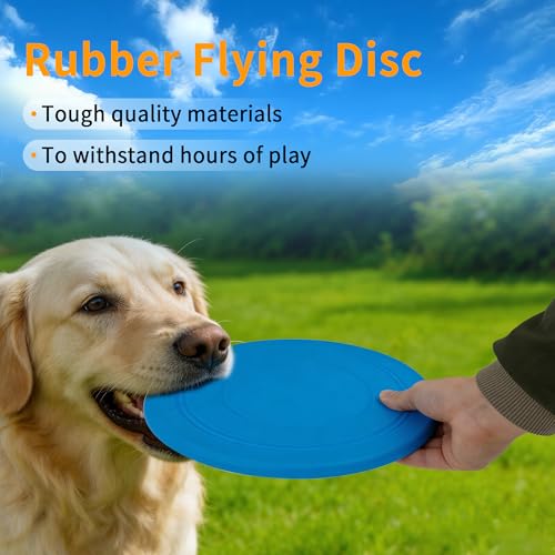 Dog Flying Disc, 2 Pack Dog Frisbee Toy Gift Set for Medium & Large Dogs, Floating Frisbee for Water Pool Beach, Lightweight Soft Frisbee for Fetch, Tug of War, Catch, Play,7 inch（ Green and Blue） - color: Green & Blue