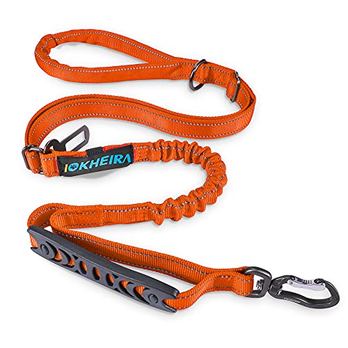 IOKHEIRA Orange Leash for Large Dogs, Multifunctional Adjustable Heavy Duty Leash - color: Orange