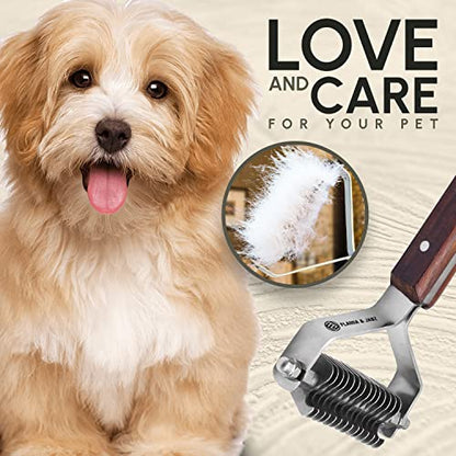 Flamia & Jabz Undercoat Rake for Dogs & Cats, Dematting Grooming Stripper Tool (14 Blades) - size: 14 Blades
