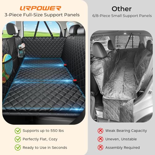 URPOWER 2026 Upgraded Dog Back Seat Extender for Full Size Crew Cab Truck - Large Hard Bottom Dog Car Seat Cover Holds 550lbs, Waterproof Dog Hammock Pet Bed with High-Density Foam Non-Slip - color: Black, size: XL - Full Size Crew Cab Truck