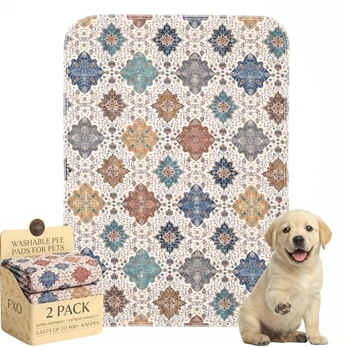Washable Pee Pads for Dogs,Great Urine Absorbent Reusable Puppy Training Pads,Waterproof,Leak-Proof & Non-Slip Potty Pads for Whelping,Crate,Playpen,Bed.(Colorful Day,18"x24") - color: Colorful Day, size: 18"x24" (Pack of 2)