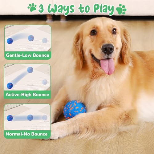 Smart Interactive Dog Toys,Vibrating Dog Ball,Pet Bounce Ball for Dogs (Small & Large),Chew-Proof Shell,Automatic Moving/Bouncing/Rotating, E-TPU Material,Ip68 Waterproof - color: Blue