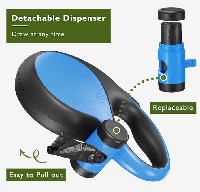 OUTnWILD Retractable Dog Leash - Retractable Dog Leash 16ft for Breeds Up to 66lbs. 360° Tangle Free Design with One Touch Quick-Lock Braking System&Anti-Slip Handle (Blue) - color: Blue