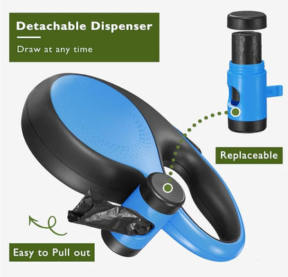 OUTnWILD Retractable Dog Leash - Retractable Dog Leash 16ft for Breeds Up to 66lbs. 360° Tangle Free Design with One Touch Quick-Lock Braking System&Anti-Slip Handle (Blue) - color: Blue