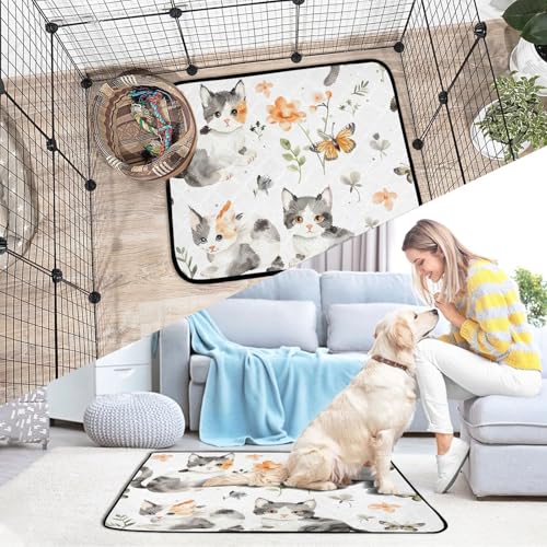 Qilmy Cat Pet Mat, Waterproof Reusable Dog Training Pad Anti-Slip Pet Creat Pad for Small Medium Large Dogs and Cats - size: Smallx3