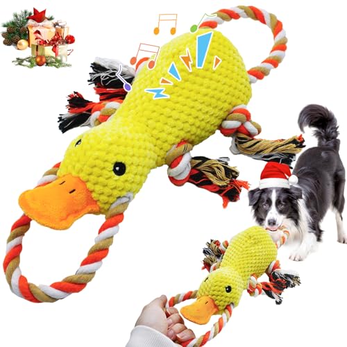 YZHDUXIU Tug of War Dog Toy, Squeaky Dog Toys Interactive Duck Puppy Toys to Keep Them Busy - color: Yellow Duck