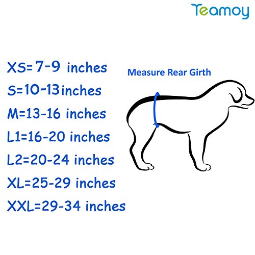 Teamoy Male Dog Belly Bands Washable 4-Pack, Reusable Dog Diapers Wraps for Incontinence & Marking (L1,16-20" Waist) - size: L1(16"-20"Waist)