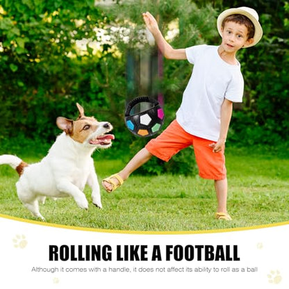 Dog Toy Ball with Handle, Toss and Fetch Play, Interactive Ball for Dogs Playing, Squeaky Floating (Black) - color: Black without ball inside (1-pack)