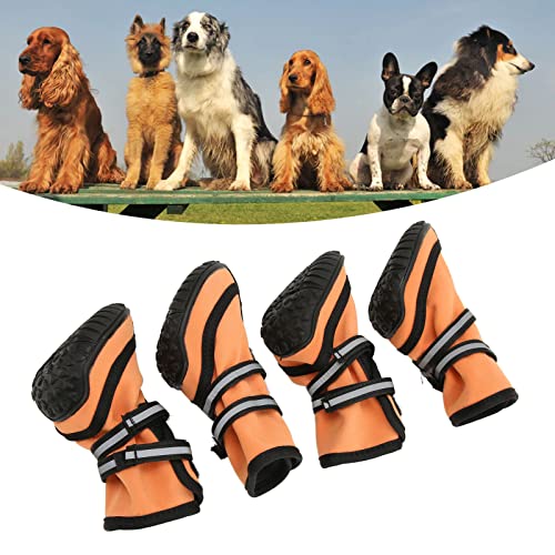 Dog Shoes Paw Protector, Breathable to Prevent Slipping WearResistant Reflective Soft Dog Shoes for Trail Running for Dogs Backpacking by (L)