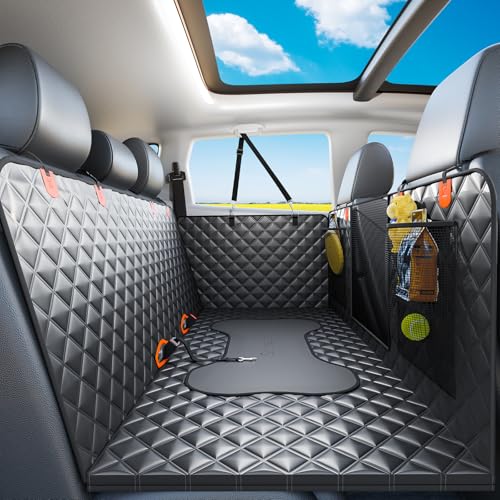 Dog Back Seat Cover Hard Bottom Truck Back Seats Protector, Large Backseat Extender for Dogs, Car Pet Rear Seat Covers Waterproof Dog Hammock Travel Accessories for Truck - color: Black with Hard Bottom, size: For Full Size Truck / Full Size SUV