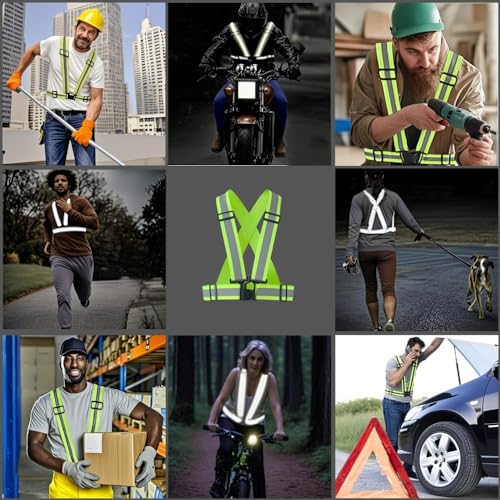 2.0 IN High Visibility Reflective Safety Strap for Construction, Running, Cycling - color: 1pc-yellow, size: Medium