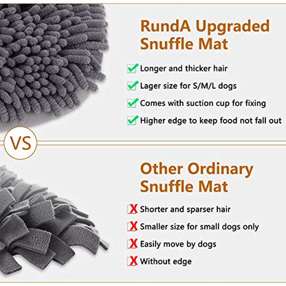 Rundik Snuffle Mat for Dogs, 17'' x 21'' Dog Sniffing Interactive Feeding Game Boredom, Puzzle Toys Encourages Natural Foraging Skills and Stress Relief Small/Medium/Large Dogs - size: 17'' x 21''