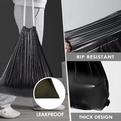 5 Gallon (fit 18-20L)120 Counts Strong Drawstring Trash Bags, Small Plastic Garbage Bags Trash Can Liner for Home Office Kitchen Bathroom Bedroom, Black Waste Basket Liners - style: 120-5 Gallon-Black