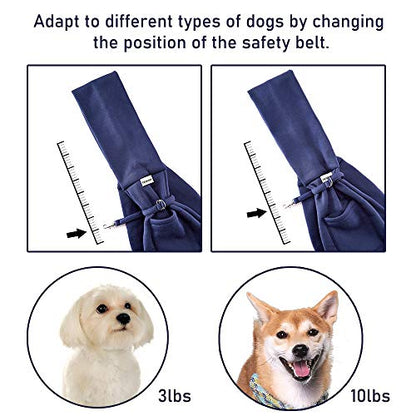 FDJASGY Small Pet Sling Carrier-Hands Free Reversible Pet Papoose Bag Tote Bag with a Pocket Safety Belt Dog Cat for Outdoor Travel Benzo Blue - color: Benzo Blue