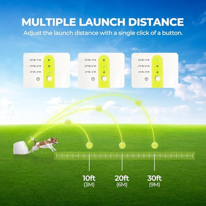 ALL FOR PAWS Automatic Ball Launcher for Dogs Interactive Puppy Pet Ball Indoor Thrower Fetch Machine, 3 Balls Included (2 inch) + Six Tennis Balls Bundle