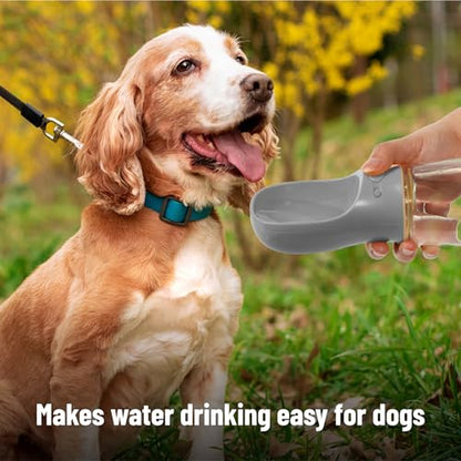 Mr. Pen- Portable Dog Water Bottle, 19 oz, Large | Leak Proof Puppy Water Dispenser with Drinking Feeder for Pets, Outdoor Walking, Hiking, Travel, Not Dishwasher Safe - color: Gray