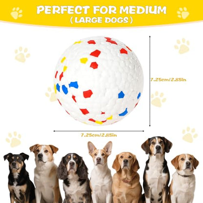 Dog Ball, 2.5 inch Dog Toy for Aggressive Chewers,ETPU Material Durable Ball for Launcher,Indestructible Bouncy Floating Balls for Dogs - color: White
