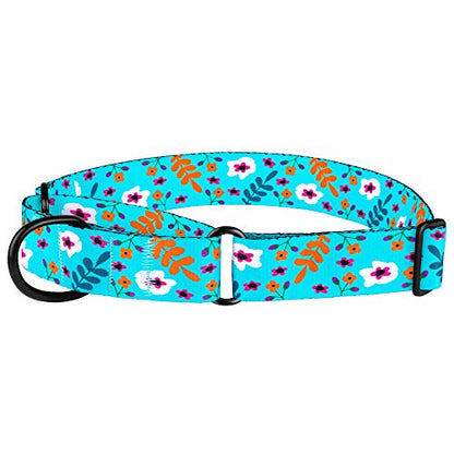 CollarDirect Martingale Dog Collar Heavy Duty Nylon Slip Collars for Small Medium Large Dogs [Nylon, Patterned, Navy Blue, M, 12"-17"] - color: Navy Blue, size: Medium (Neck Size 12"-17")