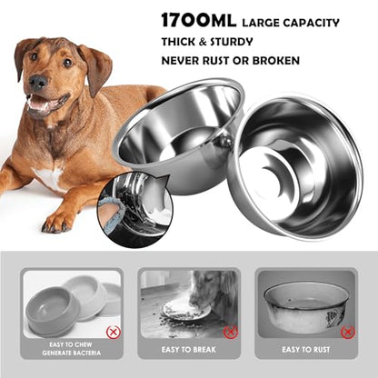 SHAINFUN Elevated Dog Bowls Stand for Medium/Large Dogs with Mat, 6 Height Adjustable Raised Dog Bowl, Three 58oz Food Water Bowls - size: Triple Dog Bowl Holder & Mat