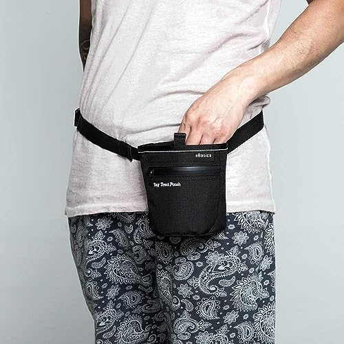 Dog Treat Pouch for Training, Magnetic Closure, Waist Clip Belt, Hands Free | Dog Treat Bag for Pet Obedience Training, Running and Walking, One Hand Access, Open Top, 3 Cups