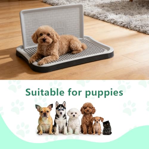 Dog Potty Tray with High Wall, 20.8x14.96 Indoor Pet Pee Pad Holder,Puppy Training Holder,Bathroom Dog Litter Box, Pet Toilet for Small and Medium Dogs,Housebreaking Supplies, Pet Products - color: black