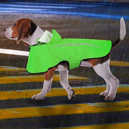 Dog Raincoat with Removable Hoodie, Rain Coats Waterproof Windproof Snowproof, Rain Jacket with Reflective Strip/Adjustable Drawstring/Leash Hole for Dog Walking (Green, Small) - size: Small