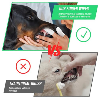 YUIANLB 30 Pcs Pet Dental Care Kit Finger Toothbrush Oral Cleaning Wipes Soft Washable Fabric Freshens Breath Reduces Plaque Tartar Complete Oral Hygiene Set for Puppies Kittens at Home