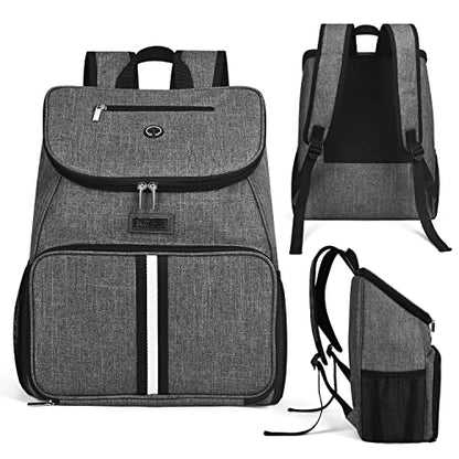 BAGLHER丨Dog Travel Bag, Airline Approved Pet Supplies Backpack, Dog Travel Backpack Accessories Set with 2 Silicone Collapsible Bowls and 2 Food Baskets, Gray - color: Grey-A