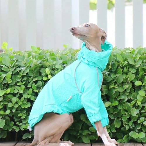 Large Dog Rain Jacket Greyhound Windbreaker Raincoat High Collar Adjustable Reflective Pet Clothes Rainproof Quick-Drying Jacket Coats for Whippet Dogs - color: Green, size: 2XL