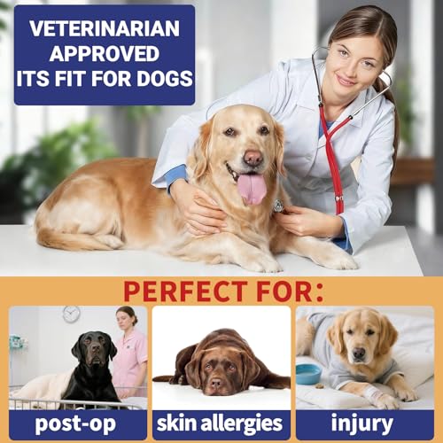 Inflatable Reflective Dog Cone Collar Alternative After Surgery,Doggie Recovery Dount Neck Ecollar,Adjustable Soft Dog Cone Collar for Small Medium Large Dogs (Grey, M) - color: Grey, size: Medium（10.5"-13"）