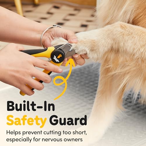 LED Dog Nail Clippers with Light Illumination, Trimmers with Protective Guard, Safety Lock and Nail File - Suitable for Large and Small Dogs & Cats (Yellow) - color: Yellow, size: Medium-Large (LED)