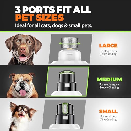 Whisper Quiet Dog Nail Grinder with 4 LED Lights, Safe & Stress-Free for Sensitive Dogs of All Breeds & Sizes, 3 Grinding Bits, 3-Speed, Pet Nail Trimmers, Rechargeable Painless Grooming Kit White - color: White