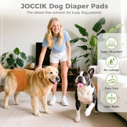 Dog Diaper Liners, 100 Count, Super Absorbent Booster Pads for Male and Female Dogs, Ultra-Thin and Breathable, Regular - size: Regular-100 Pads