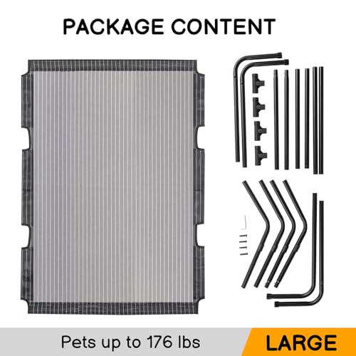 Elevated Dog Bed Raised Outdoor Dog Cot for Large Dogs, Pet Products Dog Cots Beds with Washable Cooling Breathable Mesh Anti-Slip Feet, Heavy Duty Durable Metal Frame, Cama para Perros 60" Black - color: Black + 60"