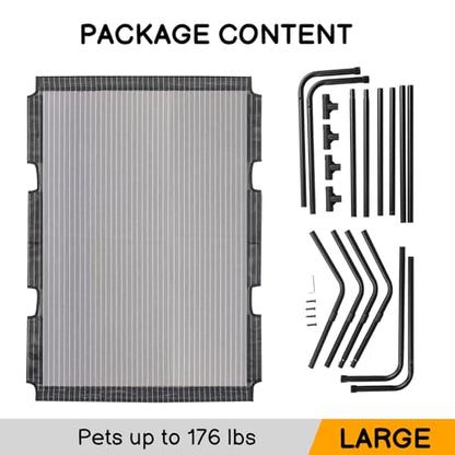 Elevated Dog Bed Raised Outdoor Dog Cot for Large Dogs, Pet Products Dog Cots Beds with Washable Cooling Breathable Mesh Anti-Slip Feet, Heavy Duty Durable Metal Frame, Cama para Perros 60" Black - color: Black + 60"