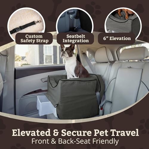 Snoozer Luxury Lookout Pet Car Seat, Small Luxury II, Anthracite with Black - color: Anthracite, size: Small
