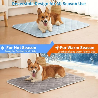 Cooling Mat for Extra Large Dogs, 51"x 37.5" Thick & Durable Dog Cooling Mat, Q-MAX>0.45, Double-Sided Cooling Pet Pad, Portable & Washable Dog Cooling Mat for Crate, Couch & Car - size: XX-Large - 51 x 37.5 Inch