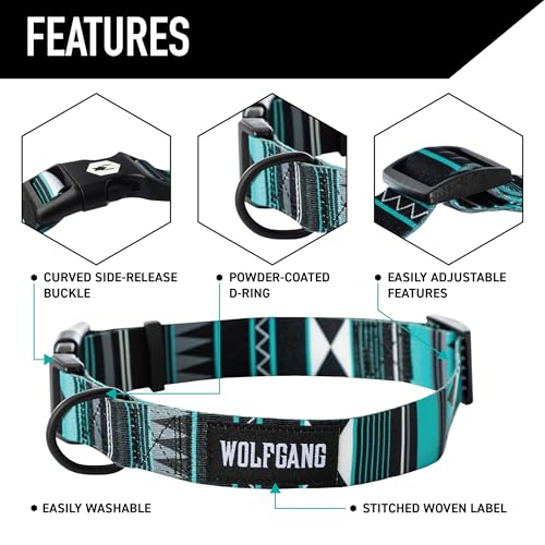 Wolfgang Heavy Duty, Adjustable Dog Collar with Quick Release Nylon Buckle for Walking & Training, WesternSky Print, Small - color: WesternSky Print, size: Small (5/8 Inch x 8-12 Inch)