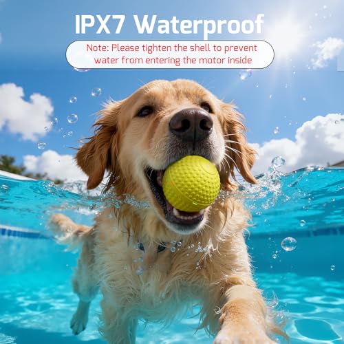 SNOYWEN Smart Interactive Dog Toy, Automatic Moving Bouncing Rolling Ball, Food-Grade Rubber Material IPX7 Waterproof Active Ball for Medium and Large Dogs (Yellow) - color: Yellow
