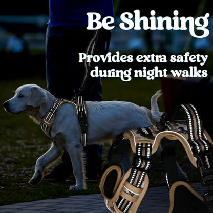 rabbitgoo Dog Harness Small Sized, No Pull Easy On & Off with 3 Buckles Pet Harness, Adjustable Soft Walking Vest with 2 Clips and Handle, Reflective for Small Dogs, Desert Ridge, S - color: Desert Ridge, size: Small