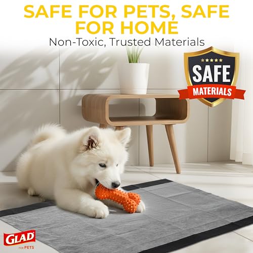 Glad for Pets Extra Large Charcoal Training Pads for Dogs and Puppies, Activated Carbon Odor Control, 6-Layer Absorbent Leak-Proof Pee Pads with Pheromone Attractant, 28 x 30 in, 30 Count - size: 30 Count (Pack of 1)