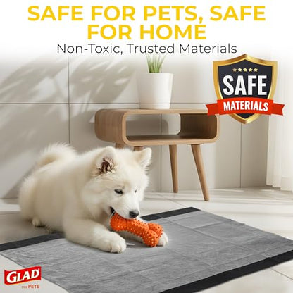 Glad for Pets Extra Large Charcoal Training Pads for Dogs and Puppies, Activated Carbon Odor Control, 6-Layer Absorbent Leak-Proof Pee Pads with Pheromone Attractant, 28 x 30 in, 30 Count - size: 30 Count (Pack of 1)