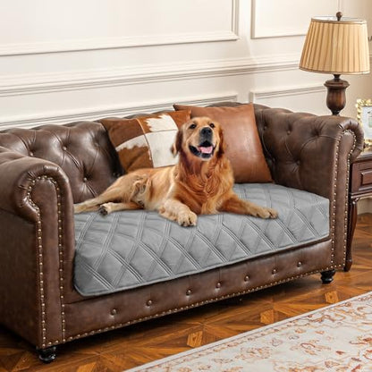 Ameritex Waterproof Dog Bed Cover Pet Blanket with Anti-Slip Back for Furniture Bed Couch Sofa - color: Lightgrey, size: 30x53 Inch (Pack of 1)