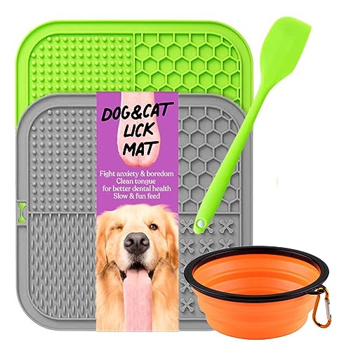 INSPECTOR TAIL Dog Lick Mat with Strong Suction Cups for Slow Feeding | Keeps Pets Calm & Busy, Medium & Large Dogs, Peanut Butter, Yogurt & Liquid Food, Bath, Grooming & Training