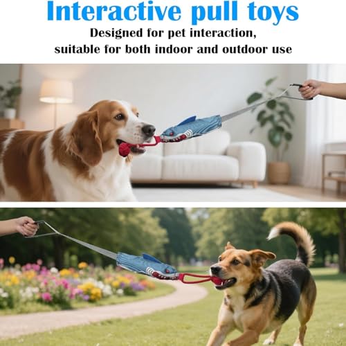 Shark Tug of War Dog Toy, 2026 New Squeaky Dog Tug Toy, Interactive Shark DogToys, Sharks Dog Tug Toy with Squeaker & Rope Knot, for Medium to Large Dogs (Eagle) - color: Eagle